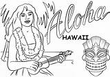 Hawaiian Coloring Themed Pages Getcolorings Hawaii sketch template