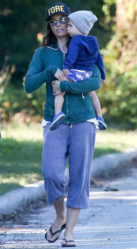 Jessica Biel With Son Silas On Set Of Her New Thriller The Sinner