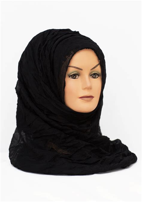black plain crinkle hijab hijabbella hijabs hijab pins