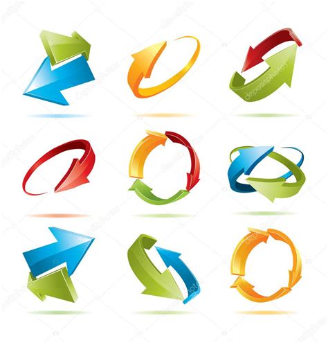 Colorful 3d Vector Arrows Set Stock Vector Image By ©jakegfx 2285843