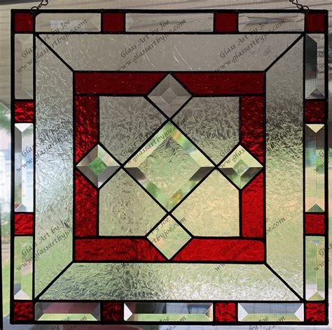 Stained Glass Panel Bevel Glass Red Glass Textured Glass