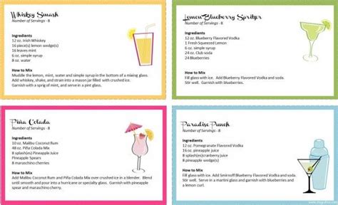cocktail recipe card template worldrecipes