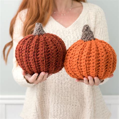 easiest large pumpkin crochet pattern fall crochet patterns