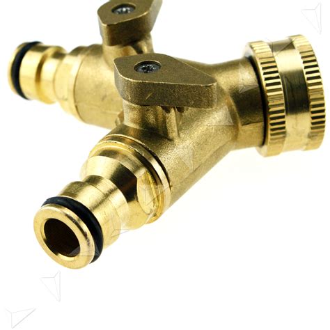 outdoor   double garden tap hose adapter connector adaptor solid brass