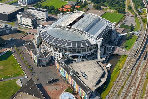 aerial view  amsterdam arena football stadium home  footbalclub ajax bijlmermeer