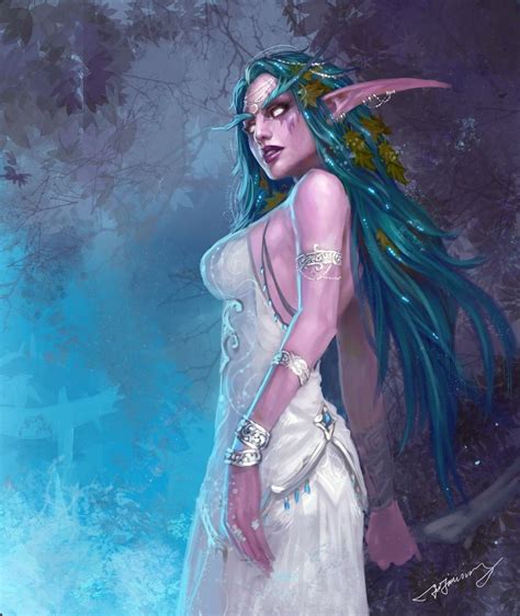 Warcraft Tyrande Whisperwind Night Elf Purple Skin