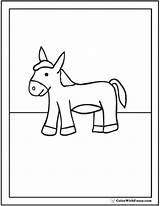 Donkey Coloring Cute Pages Printable Colorwithfuzzy sketch template
