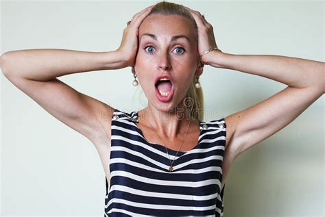 An Astonished Woman With Open Mouth Stock Image Image Of
