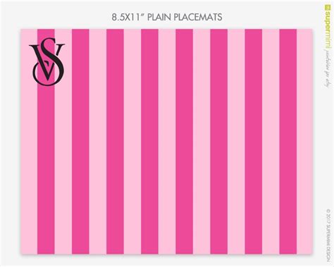 Victorias Secret Themed Pink Stripes Table Setting Place Mats Etsy