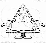 Nacho Mascot Clipart Cartoon Depressed Coloring Surprised Happy Outlined Vector Thoman Cory Royalty Clipartof sketch template