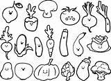 Coloring Vegetables Vegetable Pages Fruit Fruits Kids Cartoon Printable Drawing Food Cute Salad Broccoli Drawings Potato Basket Color Sheet Getdrawings sketch template