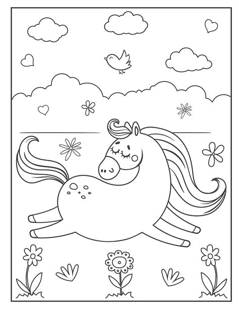 childrens pony coloring pages  etsy