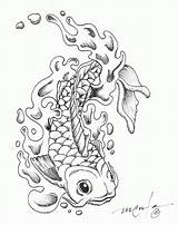 Coloring Koi Pages Tattoo Japanese Dragon Fish Drawing Tattoos Flash Print Printable Colouring Adults Pez Beautiful Tumblr Color Adult Biscuits sketch template