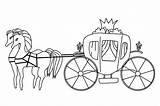 Carriage Chariot Coloration Princesse Isolement sketch template