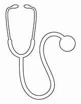 Stethoscope Template Printable Pattern Stencils Drawing Outline Coloring Patterns Nurse Craft Crafts Templates Patternuniverse Estetoscopio Stencil Kids Use Pages Print sketch template
