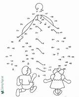Dots Connect Dot Christmas Kids Coloring Tree Activity Worksheets Pages sketch template