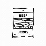 Jerky Beef Icon Meat Trimmed Strips Food Icons Editor Open sketch template