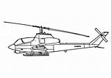 Helicopter Coloring Apache Cobra Pages Ah Drawing 64a sketch template
