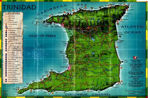 trinidad tourist map trinidad tobago mappery
