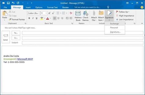 Outlook 2016 How To Create And Use A Signature