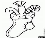 Candies Sock Christmas sketch template