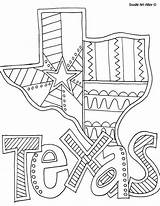 Texas Coloring Pages Map Symbol sketch template