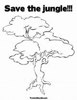 Coloring Trees Forest Pages Rain Rainforest Library Clipart sketch template