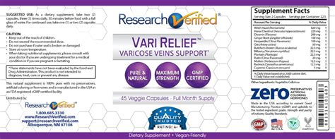 research verified vari relief  top quality product