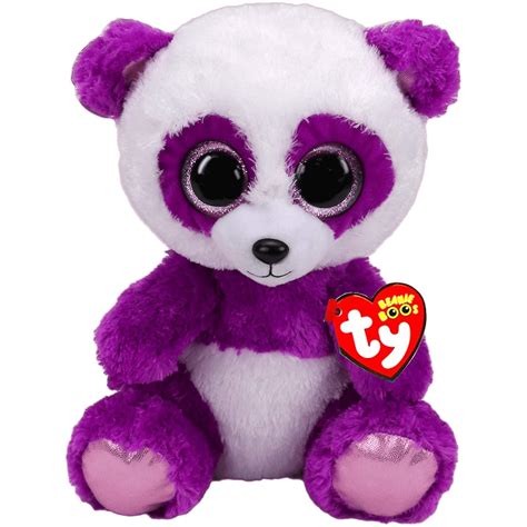 ty beanie boos boom boom purple panda stuffed animal plush soft cm