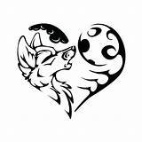 Wolf Tribal Moon Coloring Pages Howling Heart Drawing Silhouette 5cm Car Color Printable Clipartmag Styling Stickers Vinyl Funny Print Getcolorings sketch template