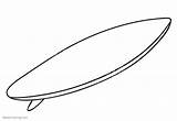 Surfboard Coloring Hawaiian Sketch Outlined sketch template