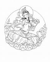 Tara Mantra Artifice Colorir Buddhist Terapia sketch template