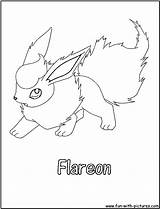 Flareon Coloring Pages Pokemon Printable Template Advanced Getcolorings Fun Print sketch template