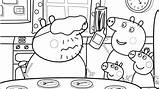 Peppa Pig Coloring Pages Christmas Easy Family Anywhere Won Printable Find sketch template