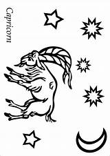 Capricorn Sternzeichen Capricornio Signos Zodiaco Aries Ausdrucken Signo Clip Antelope Piscis Hellokids Línea Coloringhome sketch template