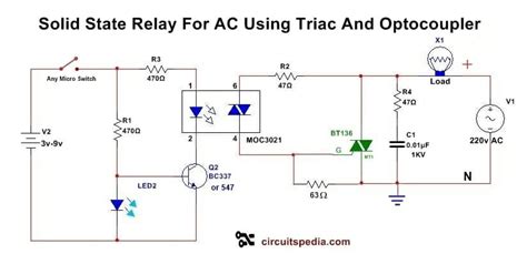 solid state relay circuit diagram  triac