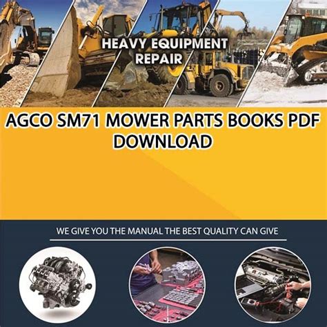 agco sm mower parts books   service manual repair manual
