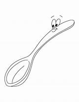 Spoon Coloring Pages Kids sketch template