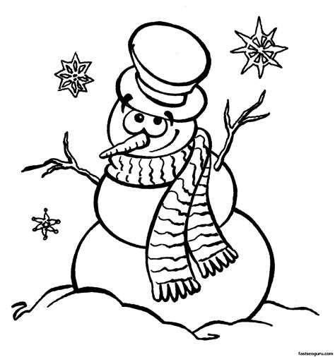 printable coloring sheet snowman  christmas printable coloring