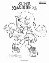 Smash Coloring Inkling Super Brothers Bros Pages sketch template