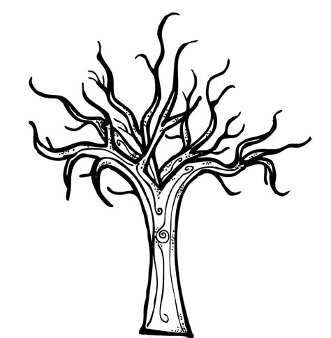 tree coloring pages bare tree coloring page kids coloring art