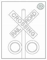 Coloring Sign Crossing Railroad Pages Traffic Kids Stop Signs Road Activities Spell Without Any Cars Look Lights sketch template