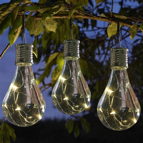 set   solar lightbulb hanging garden lights  london garden trading notonthehighstreetcom