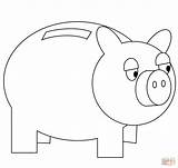 Coloring Piggy Bank Pages Printable Box Drawing Pig Savings sketch template