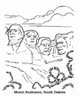 Coloring Pages Rushmore Mount National Memorial Parks Dakota Sheets South Kids Mt Color Monuments Historic Park Places Printables States United sketch template
