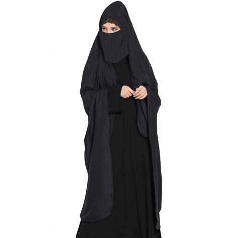buy black irani chadar  detachable nose piece islamic dress onlin