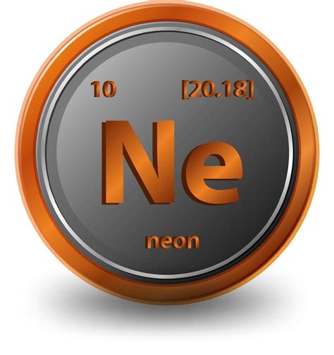 neon chemical element chemical symbol  atomic number  atomic mass  vector art