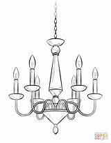 Chandelier Drawing Draw Coloring Candelabra Step Furniture Easy Pages Supercoloring Tutorials Drawings Simple Kids Dessin Shape Body Template Chandeliers Sketch sketch template