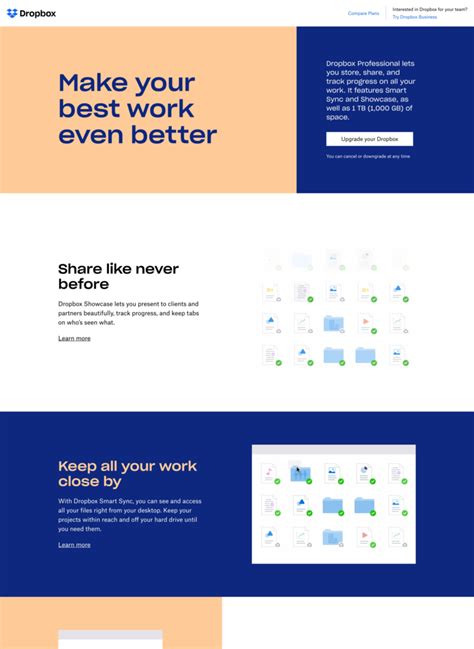 dropbox land book website design inspiration gallery