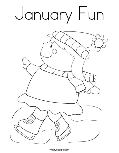 january fun coloring page twisty noodle